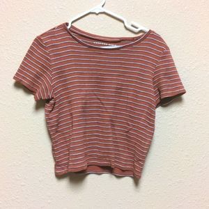 American Eagle medium orange ribbed crop top